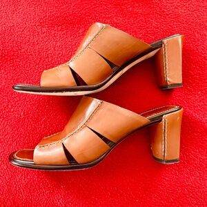 Cole Haan leather open toe heels, size 7